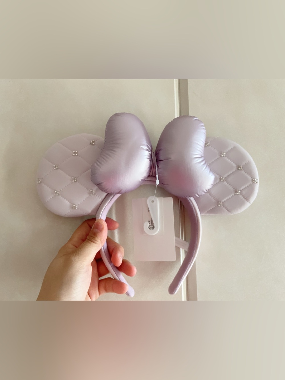Disney Puffy Bow Headband in Light Lilac - Soft Satin Ears